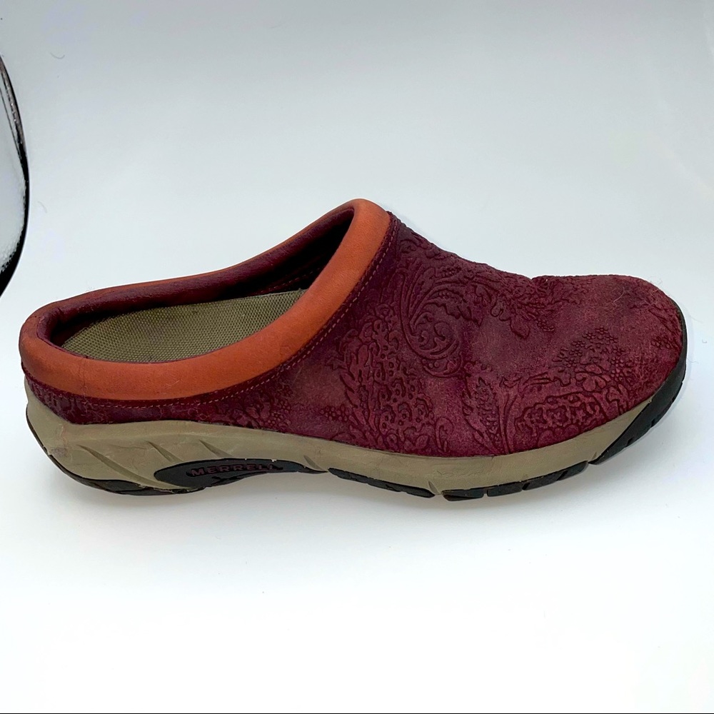 Merrell Women's  Slip On Shoe wine colored slip on comfort slip resistant shoes